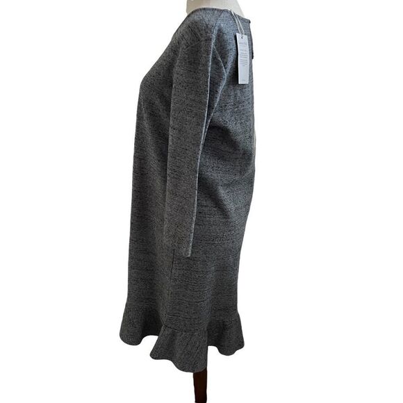 Garnet Hill New w/ Tag Long Sleeve Organic Cotton Midi Dress Gray Marled Small - Picture 5 of 12